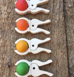 Speelbelovend 4 Pinzas Grandes De Madera - ^ Juegos Montessori