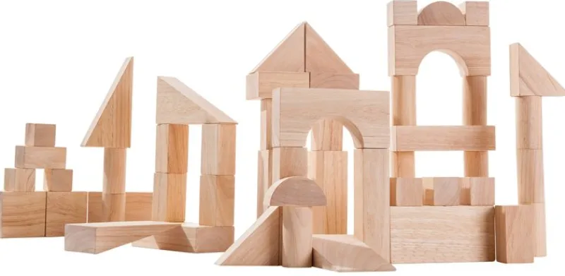 Plan Toys Bloques De Construcción De Madera De 50 Piezas - ^ Bloques De Construcción
