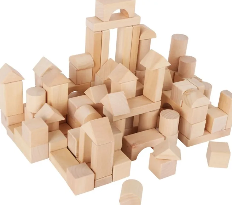 Small foot company Bloques De Construcción Madera Natural Paq. De 100 En Bolsa - ^ Bloques De Construcción