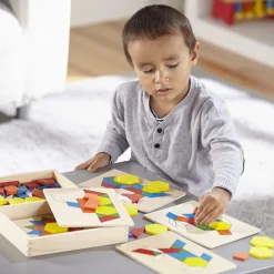 Melissa & Doug Bloques Y Tableros Con Motivos De Aprendizaje - ^ Juegos De Puzzle, Estrategia Y Logica