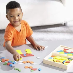 Melissa & Doug Bloques Y Tableros Con Motivos De Aprendizaje - ^ Juegos De Puzzle, Estrategia Y Logica