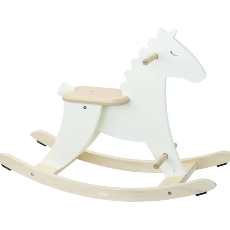 Vilac Caballito Mecedor De Madera Blanco Marfil Con Arco - ^ Escalas