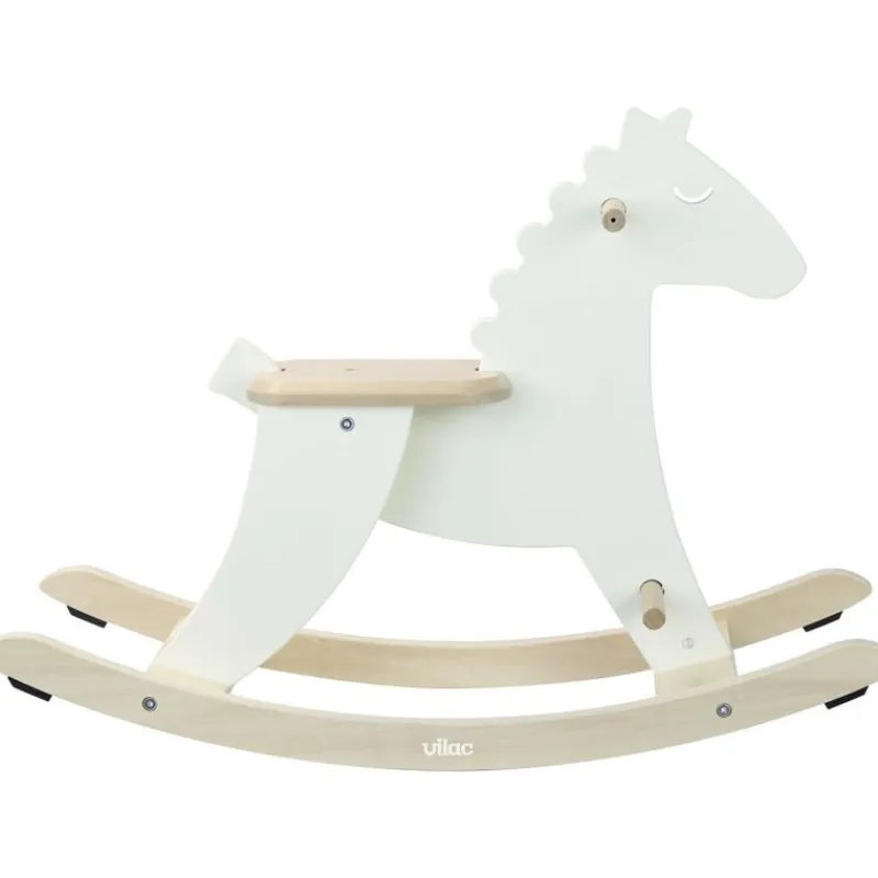 Vilac Caballito Mecedor De Madera Blanco Marfil Con Arco - ^ Escalas