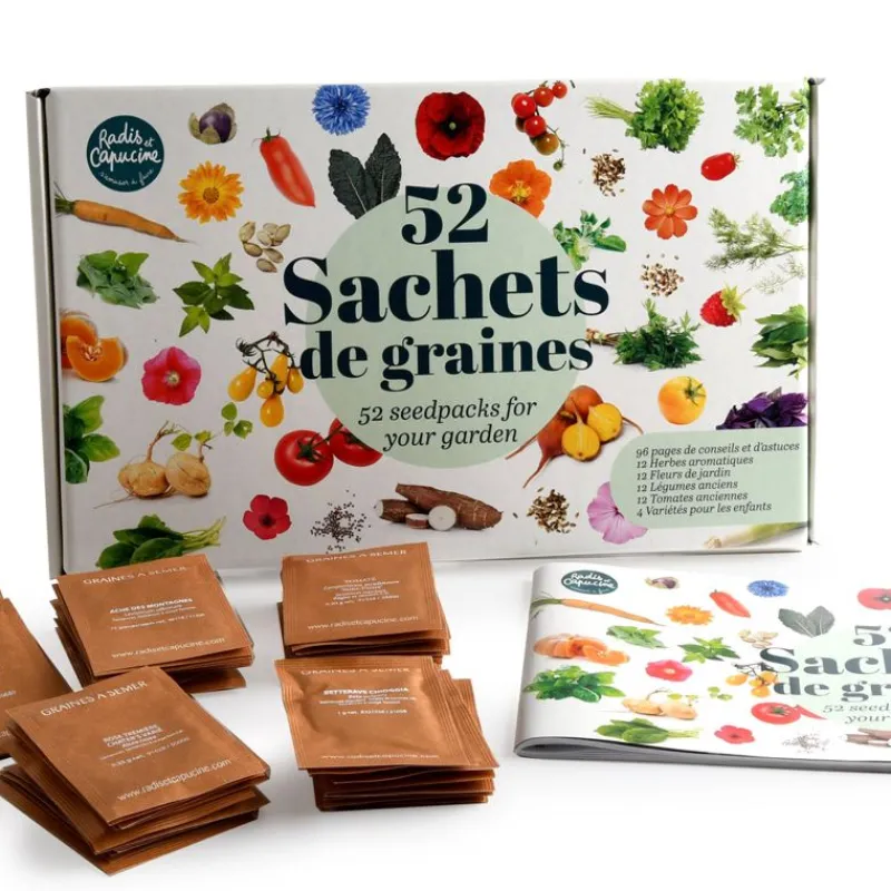 Radis et Capucine Caja 52 Paquetes De Semillas - ^ Juegos De Exterior Y Herramientas De Jardín