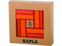 Kapla Caja De 40 Cartones Rojos Y Naranjas Con Libro De Arte - ^ Tablas De Madera