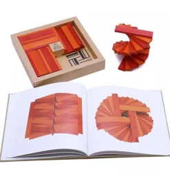 Kapla Caja De 40 Cartones Rojos Y Naranjas Con Libro De Arte - ^ Tablas De Madera