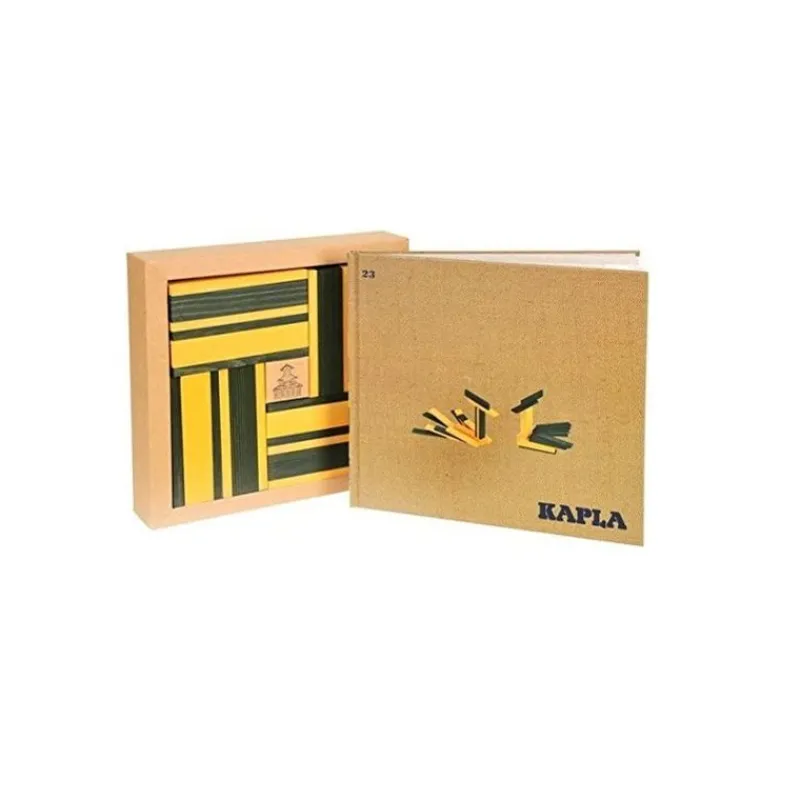 Kapla Caja De 40 Cartones Verdes Y Amarillos Con Libro - ^ Tablas De Madera