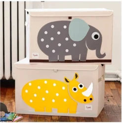 3 Sprouts Caja De Juguetes Rhino - ^ Cajas De Juguetes Y Muebles De Almacenamiento