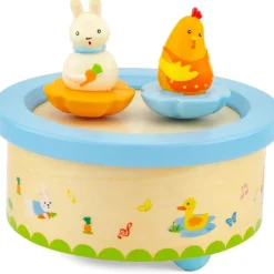 Ulysse Caja De Música De Madera Gallina Y Conejo - ^ Cajas De Música