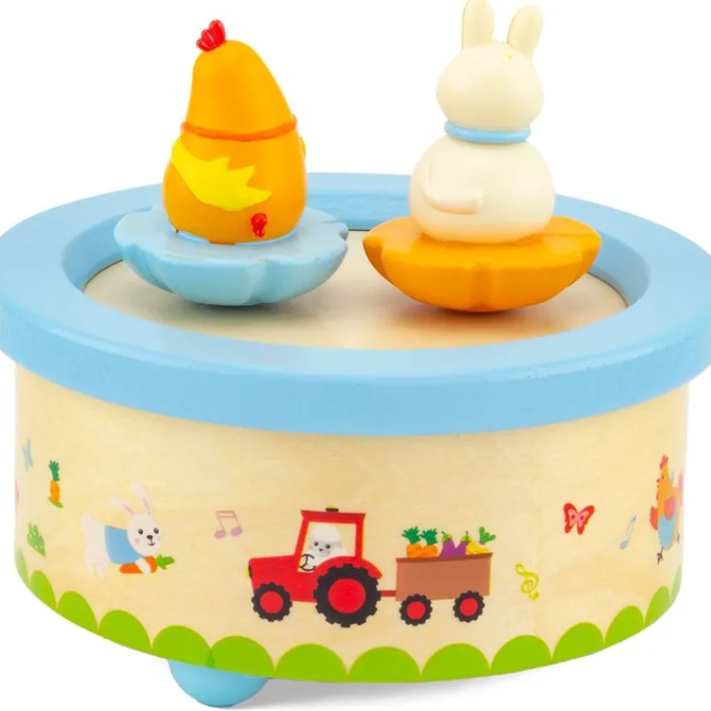 Ulysse Caja De Música De Madera Gallina Y Conejo - ^ Cajas De Música