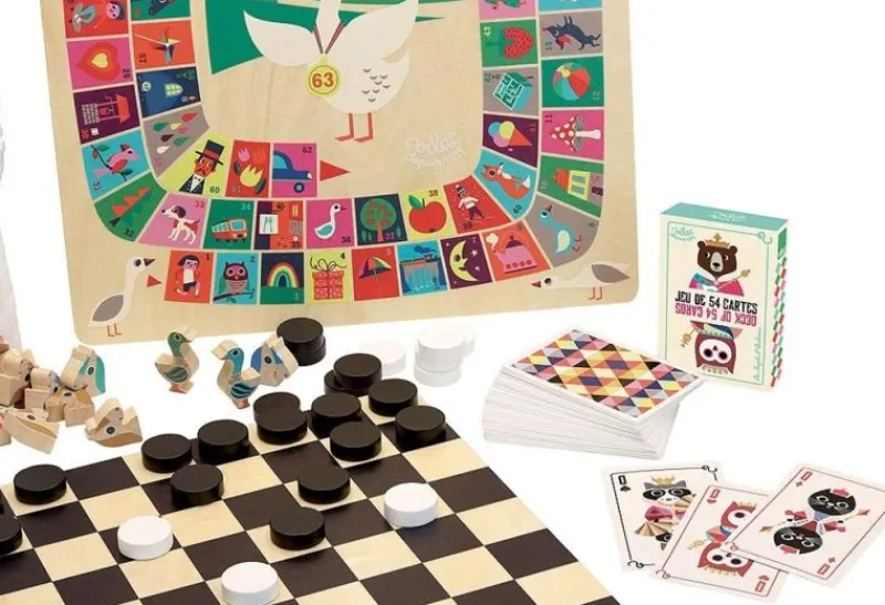 Vilac Caja Multijuegos Ingela P. Arrhenius - ^ Ajedrez, Damas, Caballitos...