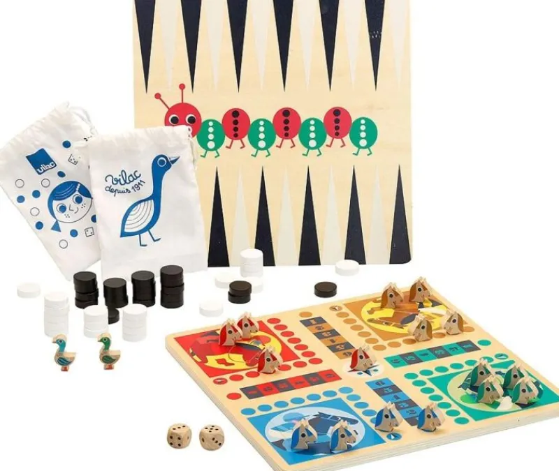 Vilac Caja Multijuegos Ingela P. Arrhenius - ^ Ajedrez, Damas, Caballitos...