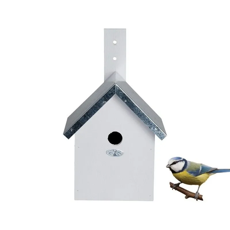 Esschert Design Caja Nido Para Herrerillos - Blanca - ^ Cajas Nido Y Comederos Para Animales