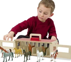 Melissa & Doug Cajas Para Caballos Transportables De Gran Tamano - ^ Granja, Safari Y Caballos