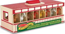Melissa & Doug Cajas Para Caballos Transportables De Gran Tamano - ^ Granja, Safari Y Caballos