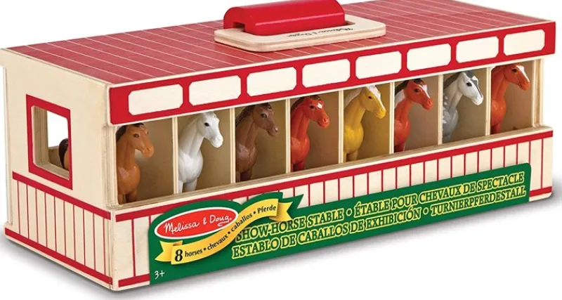 Melissa & Doug Cajas Para Caballos Transportables De Gran Tamano - ^ Granja, Safari Y Caballos
