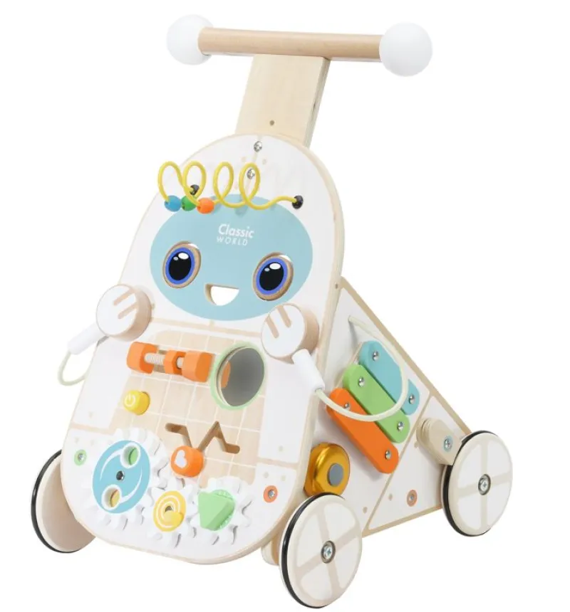 Classic World Carrito Andador Multiactividades De Madera Robot - ^ Carros De Paseo
