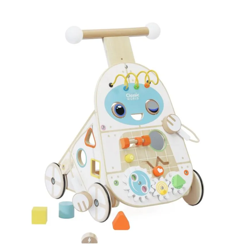 Classic World Carrito Andador Multiactividades De Madera Robot - ^ Carros De Paseo