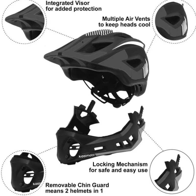 Kiddimoto Casco Integral Negro S - ^ Cascos Y Guantes