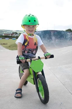 Kiddimoto Casque Neon Green Medium - ^ Cascos Y Guantes