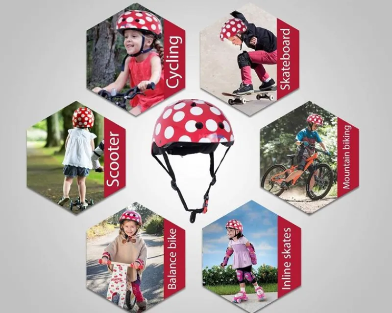 Kiddimoto Casque Red Dotty Medium - ^ Cascos Y Guantes