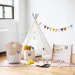 3 Sprouts Cesta De La Ropa Sucia Lama - ^ Cajas De Juguetes Y Muebles De Almacenamiento