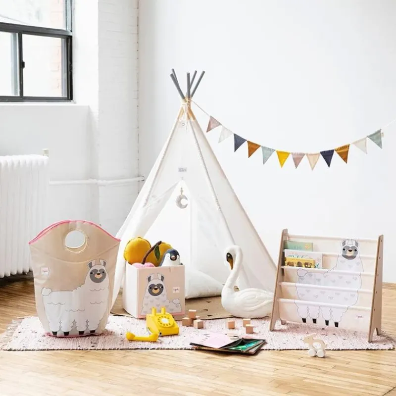 3 Sprouts Cesta De La Ropa Sucia Lama - ^ Cajas De Juguetes Y Muebles De Almacenamiento