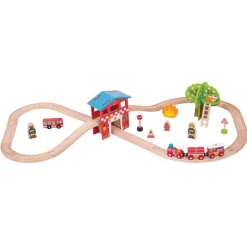Bigjigs Toys Circuito De Tren Fuego Y Rescate - ^ Rutas Del Tren Brio