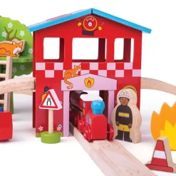 Bigjigs Toys Circuito De Tren Fuego Y Rescate - ^ Rutas Del Tren Brio