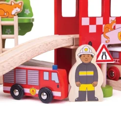 Bigjigs Toys Circuito De Tren Fuego Y Rescate - ^ Rutas Del Tren Brio