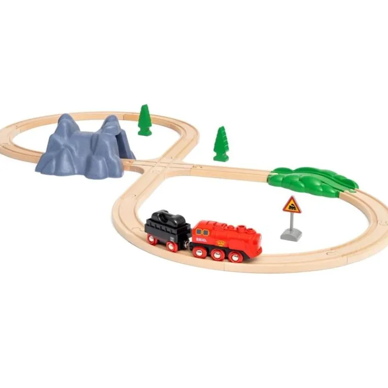 Brio Circuito Figura 8 Con Locomotora A Bateria De Vapor Roja - ^ Locomotoras, Vagones Y Trenes Brio