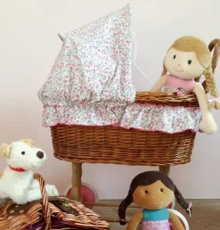 Egmont Toys Cochecito De Mimbre Con Decoración De Flores - ^ Cunas, Sillas De Paseo, Cochecitos...