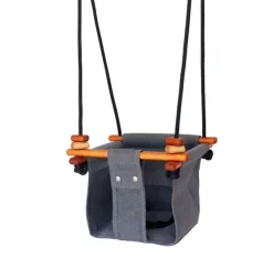 Solvej Swings Columpio De Madera Y Tela Gris - ^ Muebles De Jardín, Columpios
