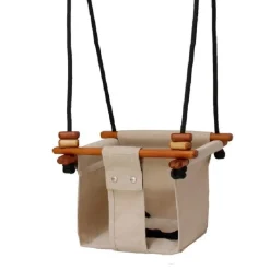 Solvej Swings Columpio De Madera Y Tela Para Bebes Beige - ^ Muebles De Jardín, Columpios
