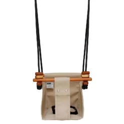 Solvej Swings Columpio De Madera Y Tela Para Bebes Beige - ^ Muebles De Jardín, Columpios