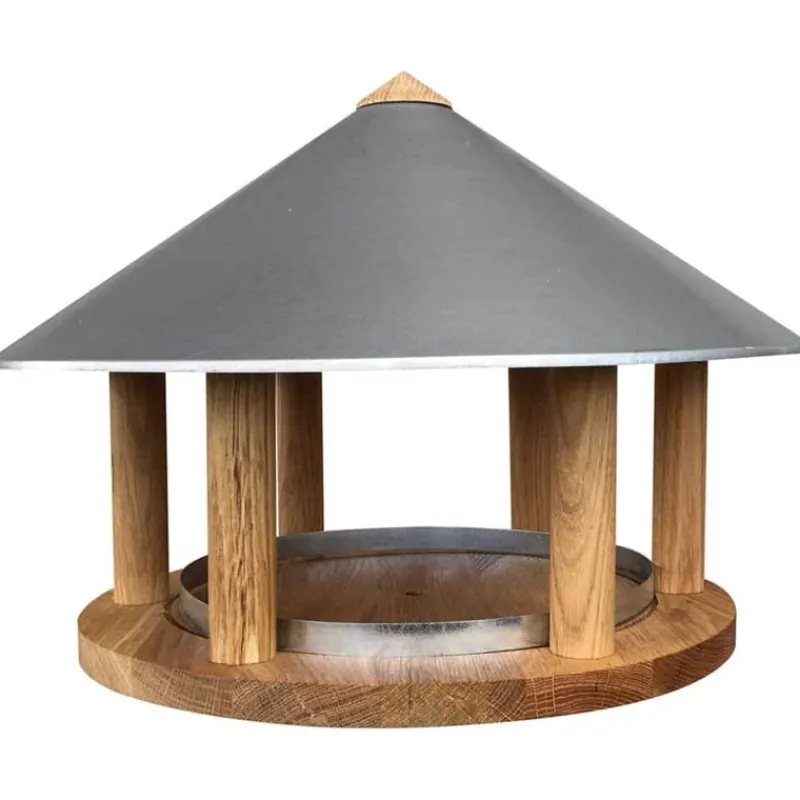 Esschert Design Comedero Para Pájaros Con Techo Redondo De Zinc - ^ Cajas Nido Y Comederos Para Animales