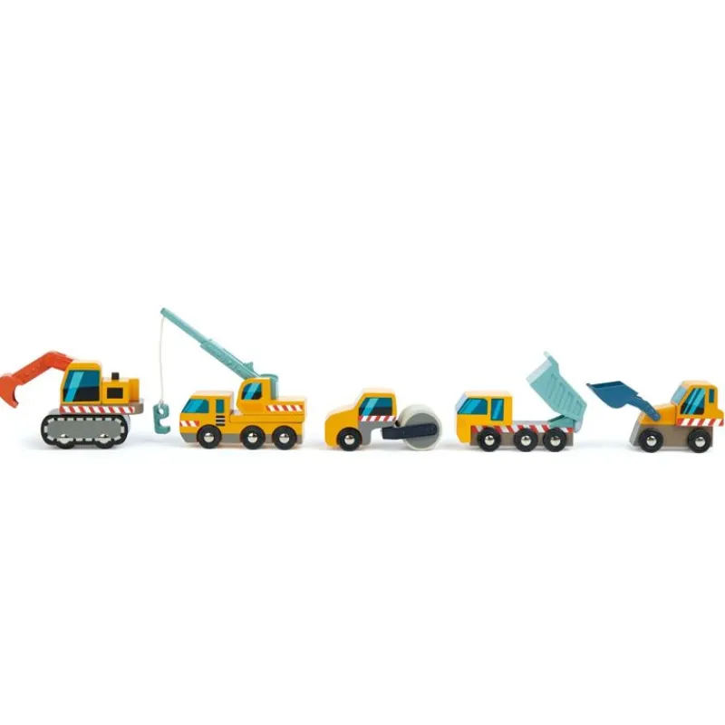 Tender Leaf Toys Conjunto De Vehiculos De Construcción - ^ Grúas, Tractores, Aviones...