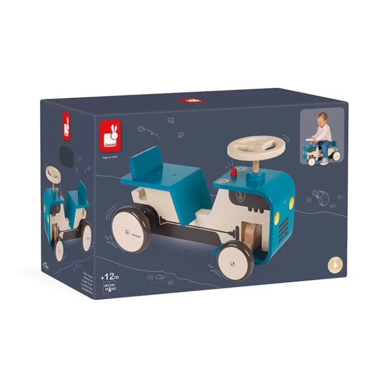 Janod Correpasillos Tractor De Madera Azul - ^ Transportistas