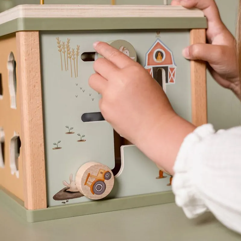 Little Dutch Cubo De Actividad De Madera Little Farm - ^ Juguetes Para El Aprendizaje Temprano Y La Motricidad