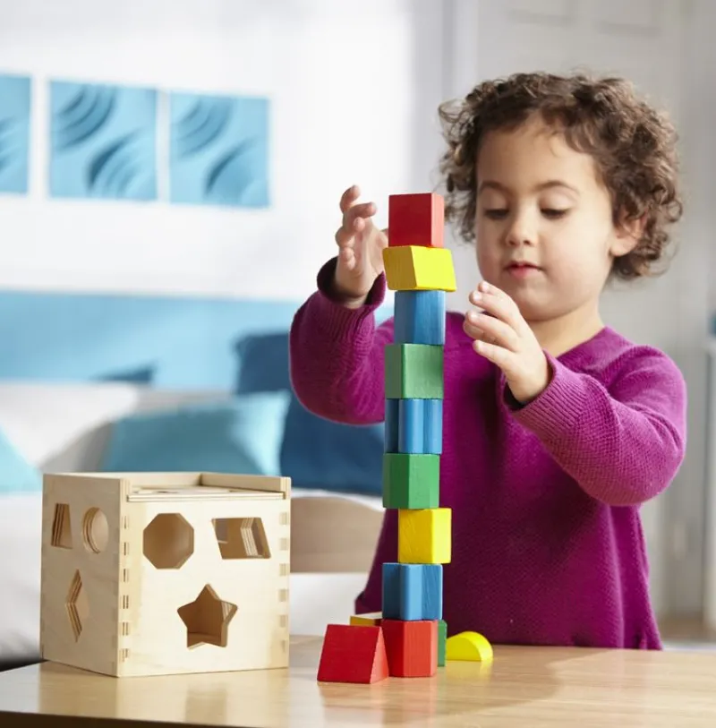Melissa & Doug Cubo De Clasificacion De Formas - ^ Cajas De Forma