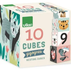 Vilac Cubos Nido - Los Animales - ^ Bloques Y Juguetes Apilables