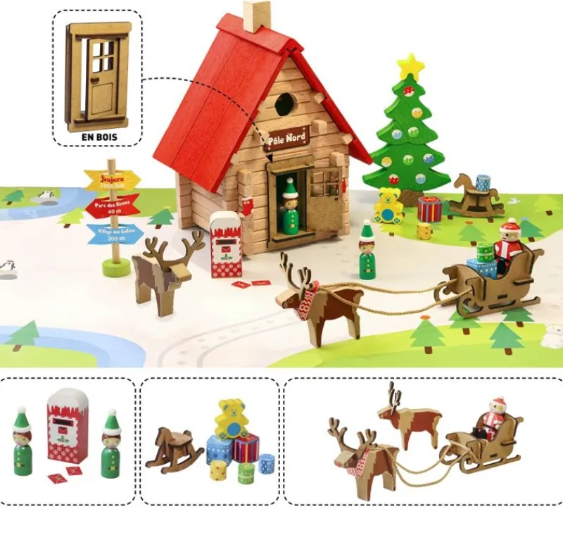 Jeujura El Chalet De Navidad 90 Piezas De Madera - ^ Chalets Y Casas De Madera De Jeujura