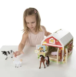 Melissa & Doug Establo Con Cerraduras - ^ Granja, Safari Y Caballos