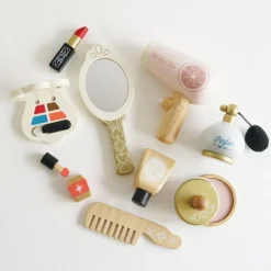 Le Toy Van Estuche De Belleza De Tela Con Accesorios De Madera - ^ Abalorios Y Joyas