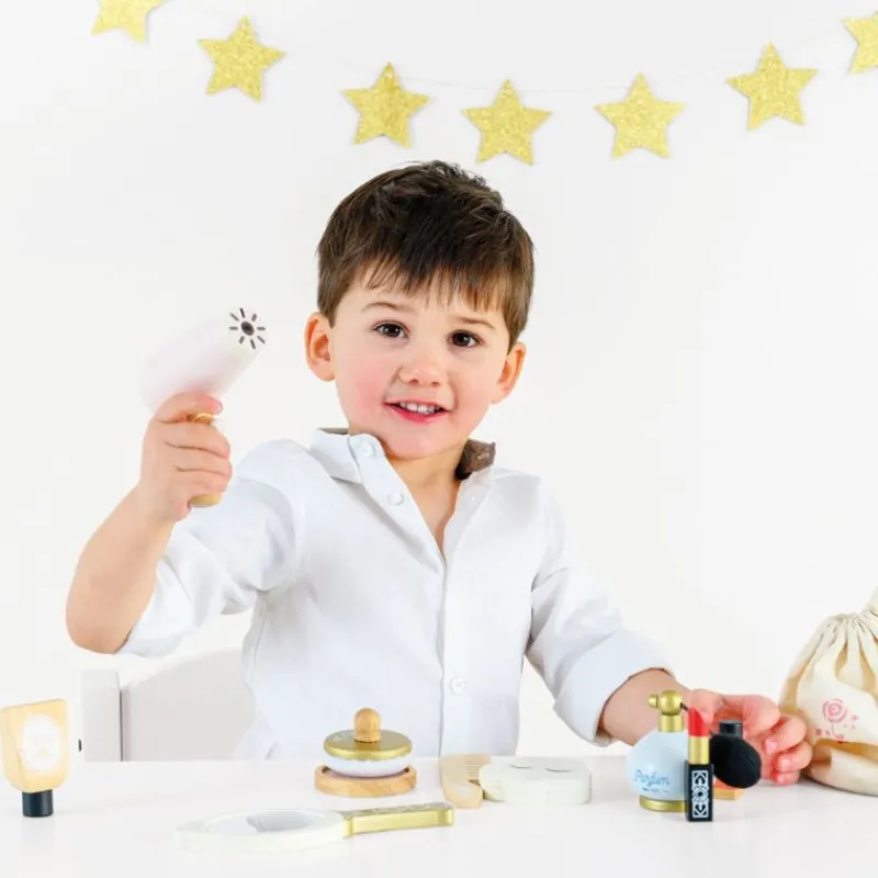 Le Toy Van Estuche De Belleza De Tela Con Accesorios De Madera - ^ Abalorios Y Joyas