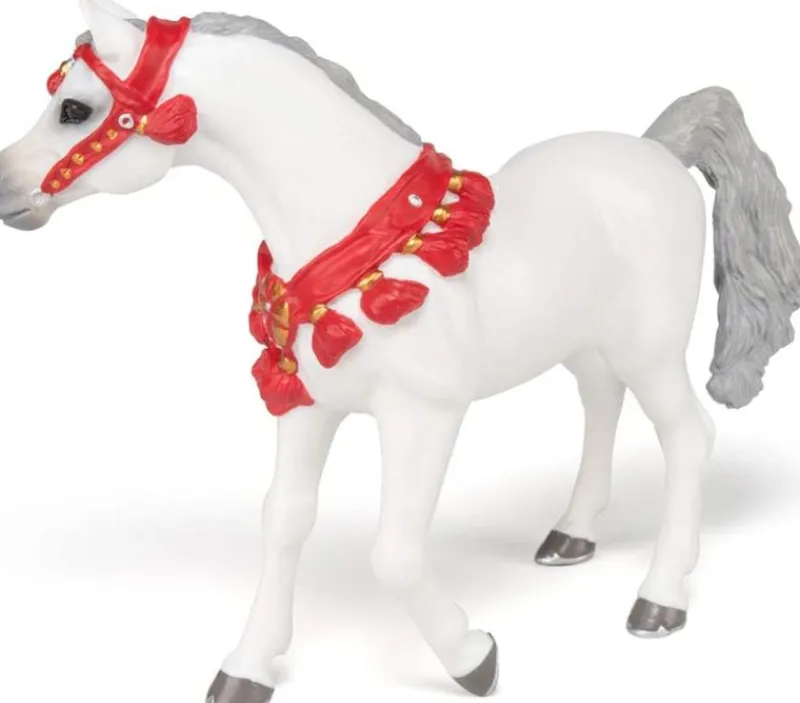 Papo Figura De Caballo Arabe Blanco Con Traje De Desfile - ^ Caballos