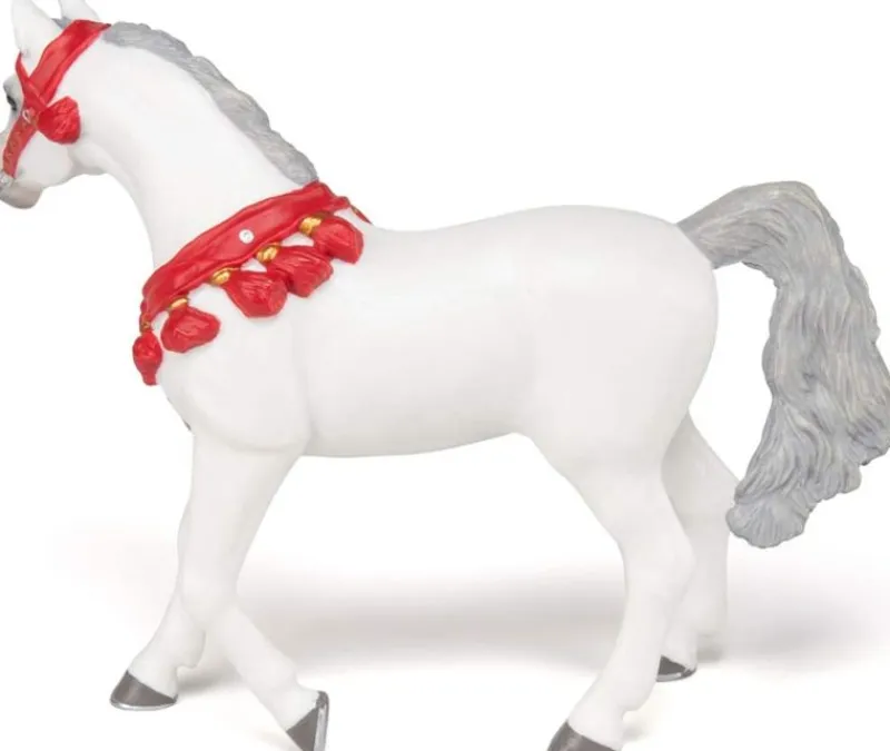 Papo Figura De Caballo Arabe Blanco Con Traje De Desfile - ^ Caballos