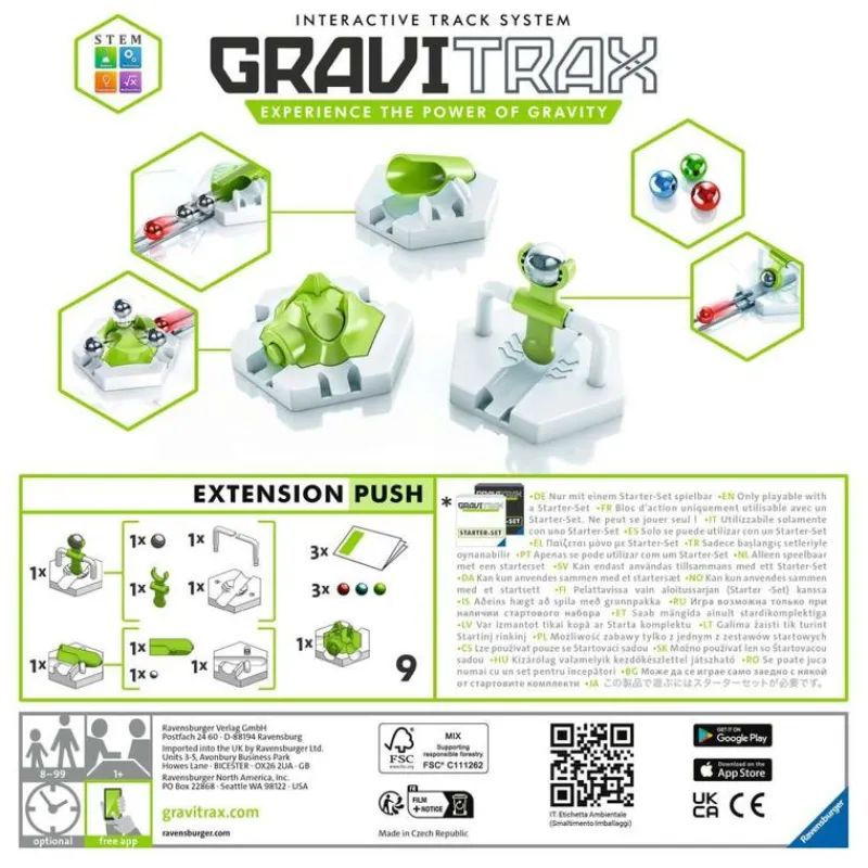 Ravensburger Gravitrax - Extension Push Blanco Gris ^ Circuitos Y Toboganes De Bolas