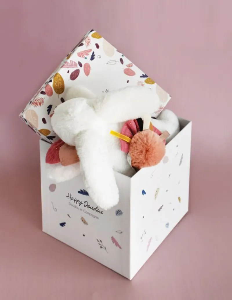 Doudou et Compagnie Happy Boho Lapin Pompon Terracota - ^ Doudous