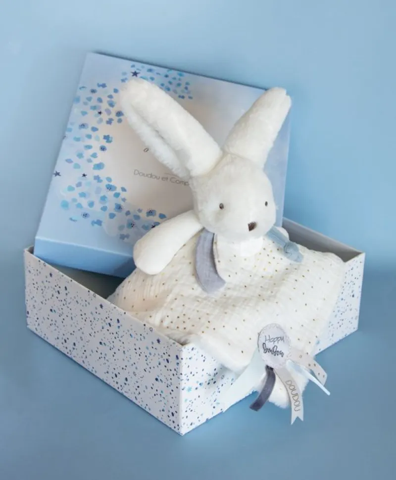 Doudou et Compagnie Happy Glossy Doudou Pompon Blanc - ^ Doudous